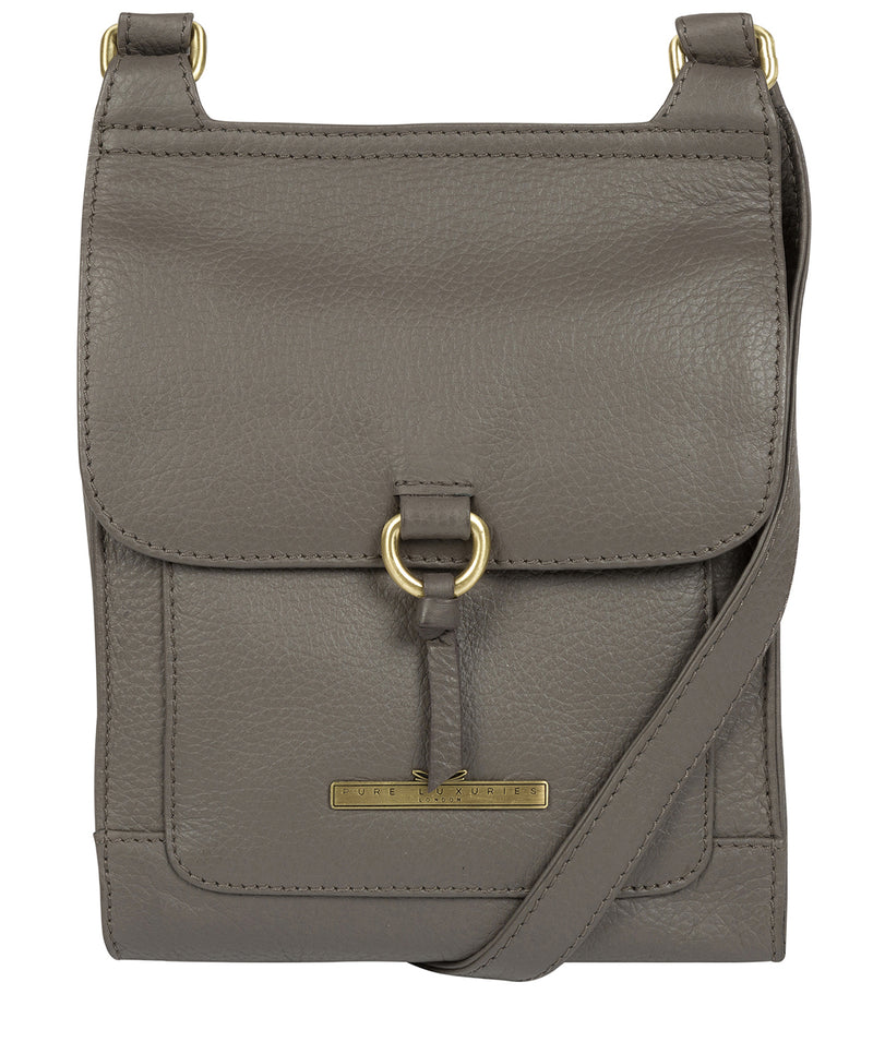 'Mabel' Grey Leather Cross Body Bag image 1