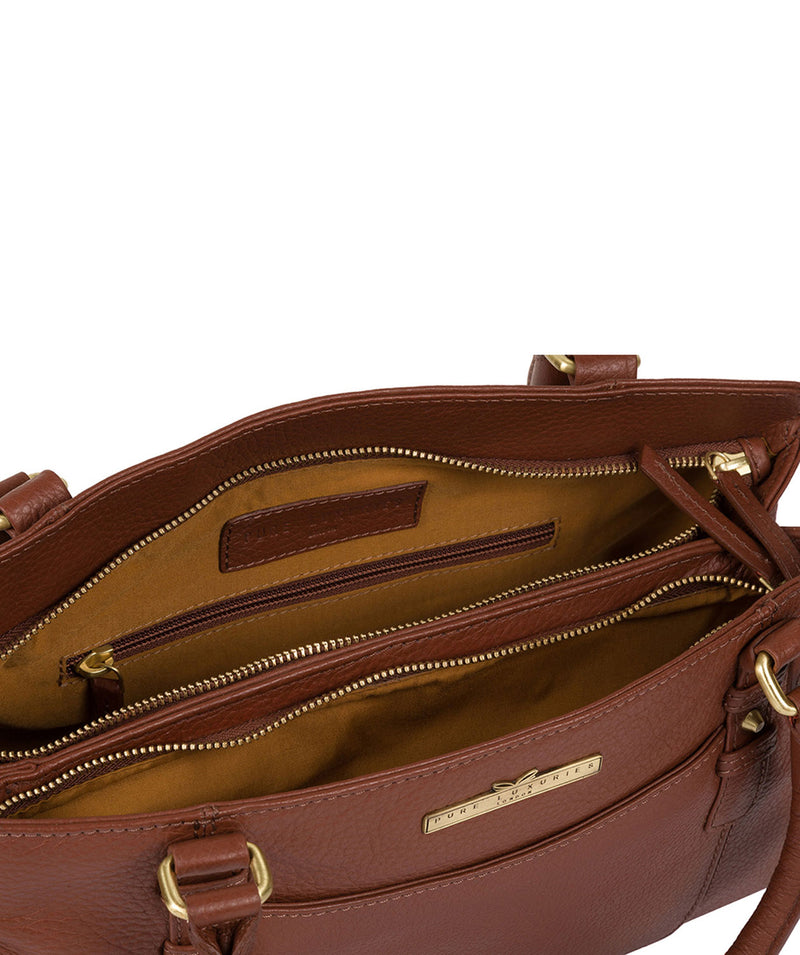 'Lettie' Dark Tan Quality Leather Handbag