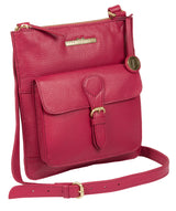 'Heather' Berry Leather Cross Body Bag image 3
