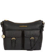 'Natasha' Black Leather Shoulder Bag Pure Luxuries London