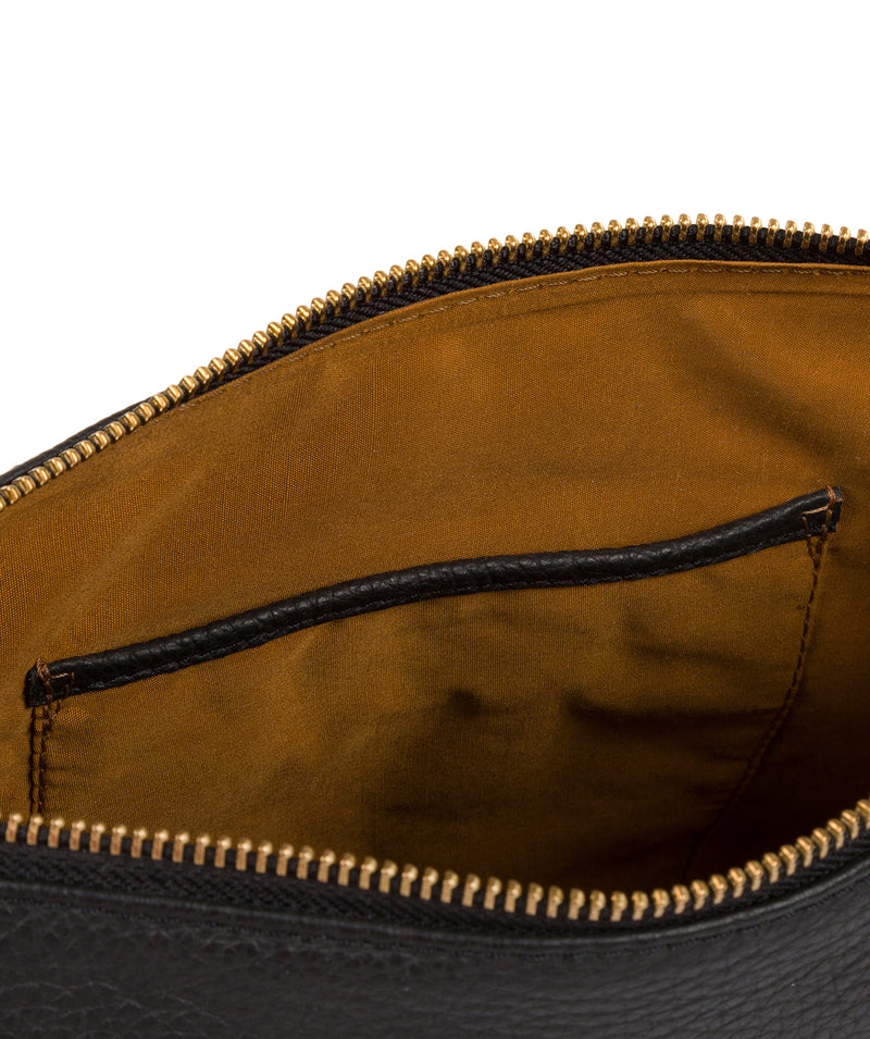 'Natasha' Black Leather Shoulder Bag image 6
