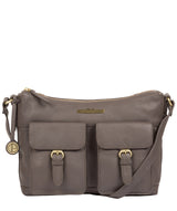 'Natasha' Grey Leather Shoulder Bag image 1