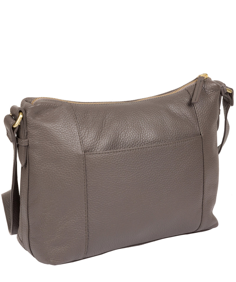 'Natasha' Grey Leather Shoulder Bag image 4
