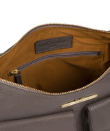 'Natasha' Grey Leather Shoulder Bag image 5