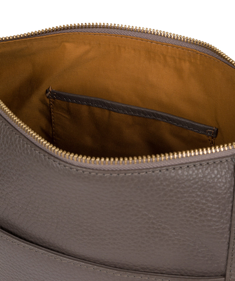 'Natasha' Grey Leather Shoulder Bag image 6