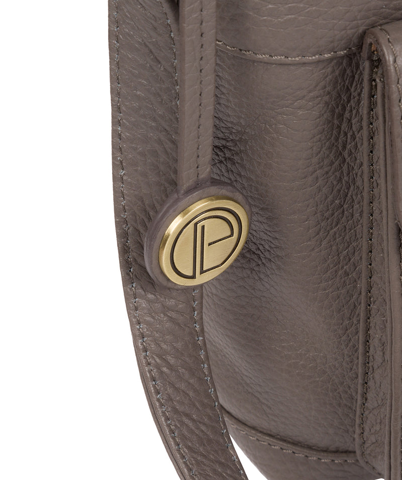 'Natasha' Grey Leather Shoulder Bag image 8