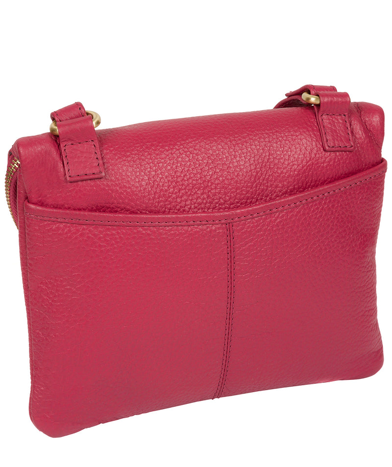 'Sheryl' Berry Leather Cross Body Bag Pure Luxuries London