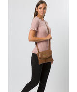 'Sheryl' Dark Tan Leather Cross Body Bag image 2