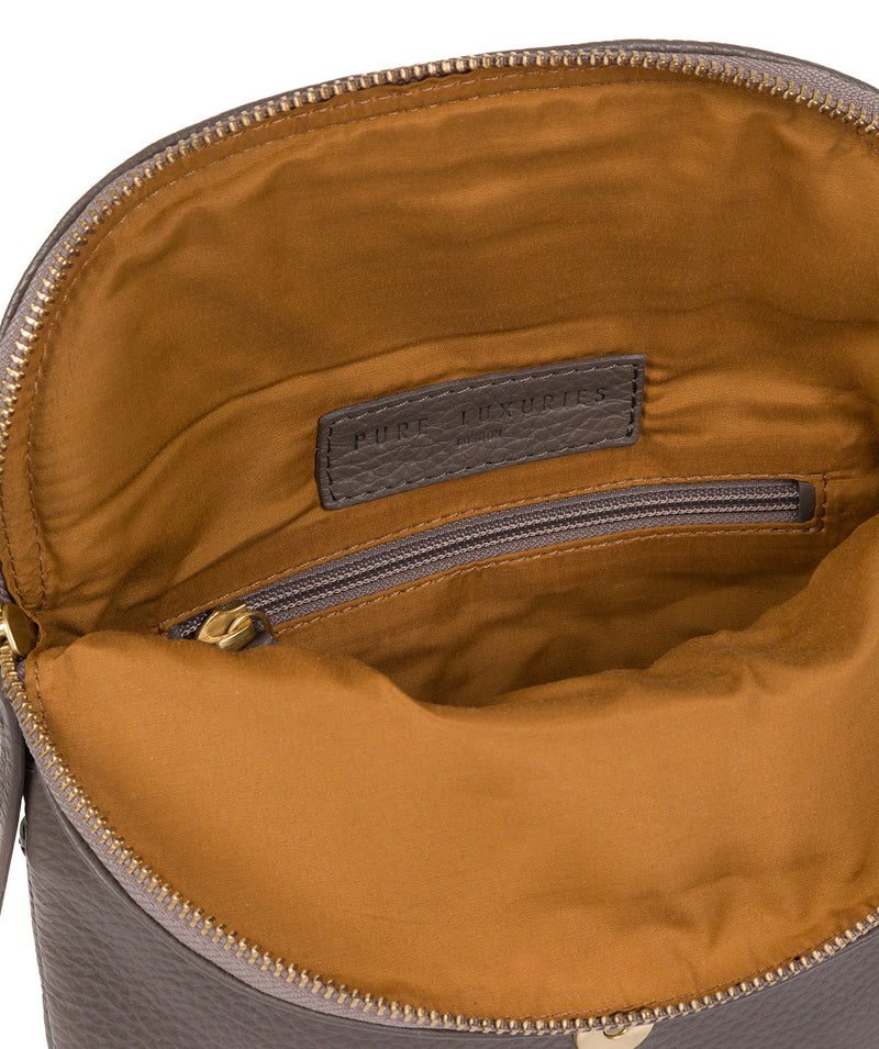'Sheryl' Grey Leather Cross Body Bag image 6