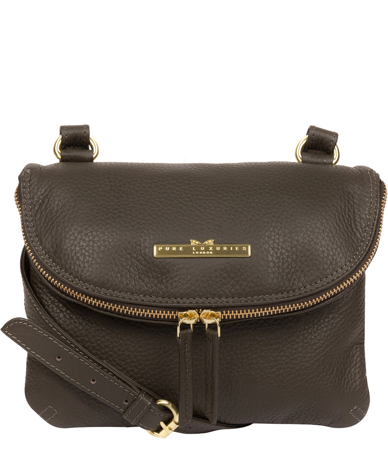 'Sheryl' Olive Leather Cross Body Bag Pure Luxuries London