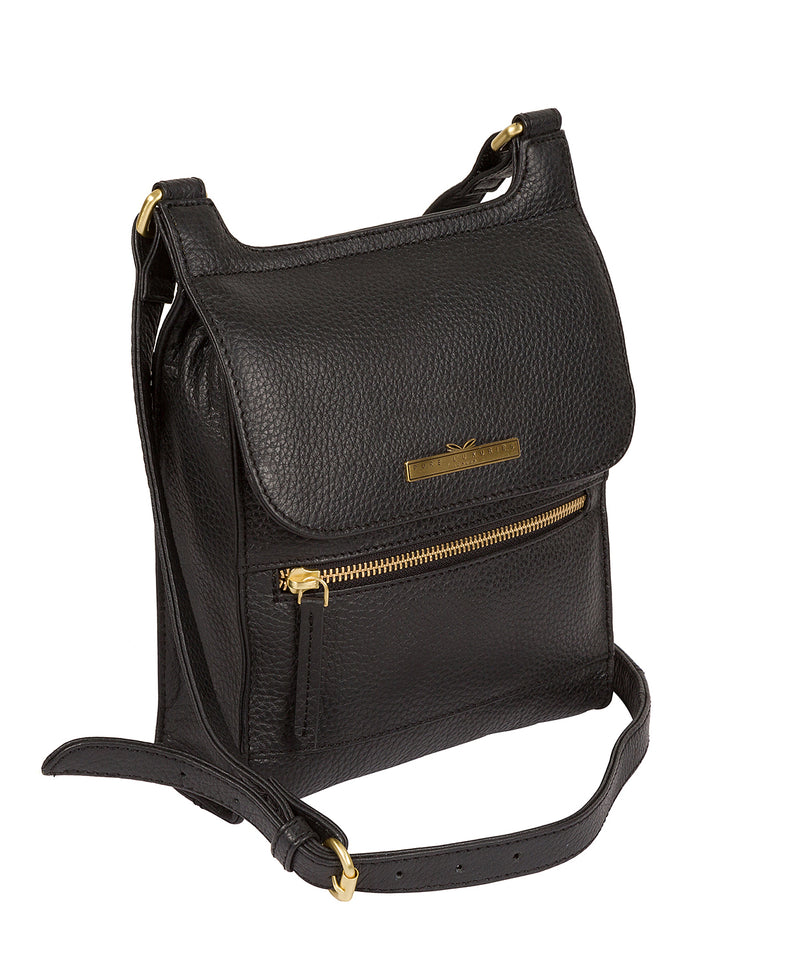 'Keala' Black Quality Leather Cross-Body Bag