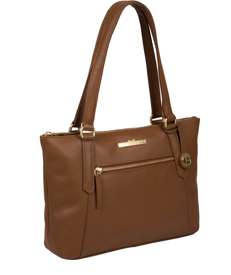 'Laurel' Dark Tan Leather Handbag Pure Luxuries London