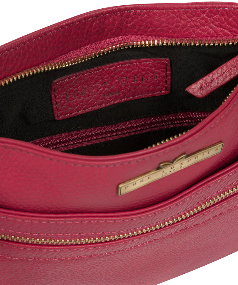 'Lily' Berry Leather Cross Body Bag