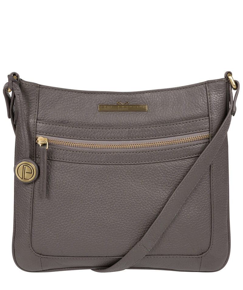 'Lily' Grey Leather Cross Body Bag image 1
