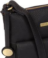 'Kaede' Navy Leather Cross Body Bag image 6