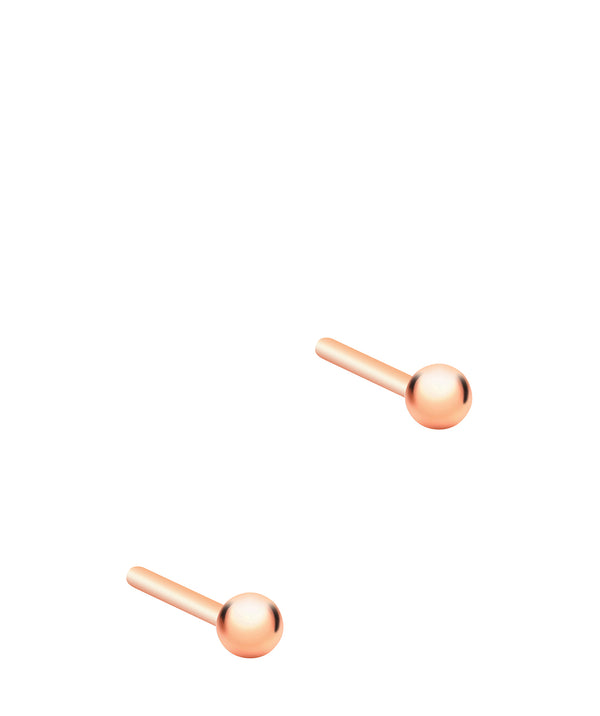 Gift Packaged 'Zulema' 18ct Rose Gold Plated 925 Silver Ball Stud Earrings