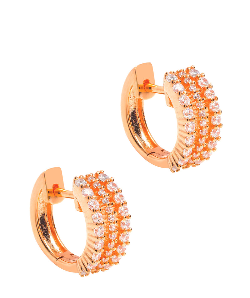 Gift Packaged 'Polaris' 18ct Rose Gold Plated 925 Silver & Cubic Zirconia Earrings