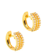 Gift Packaged 'Polaris' 18ct Yellow Gold Plated 925 Silver & Cubic Zirconia Earrings