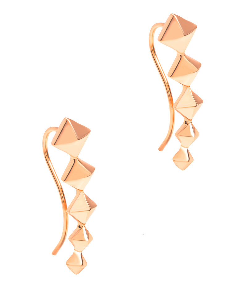 Gift Packaged 'Sirino' 18ct Rose Gold Plated 925 Silver Diamond Design Earrings