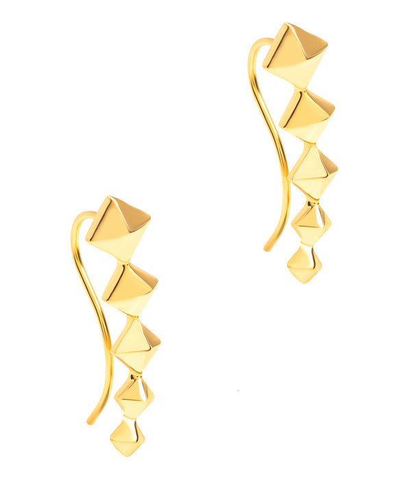 Gift Packaged 'Sirino' 18ct Yellow Gold Plated 925 Silver Diamond Design Earrings