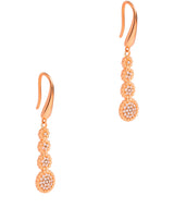 Gift Packaged 'Vezzana' 18ct Rose Gold Plated 925 Silver Tiered Cubic Zirconia Earrings