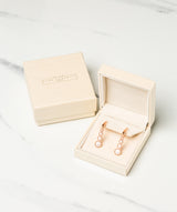 Gift Packaged 'Vezzana' 18ct Rose Gold Plated 925 Silver Tiered Cubic Zirconia Earrings