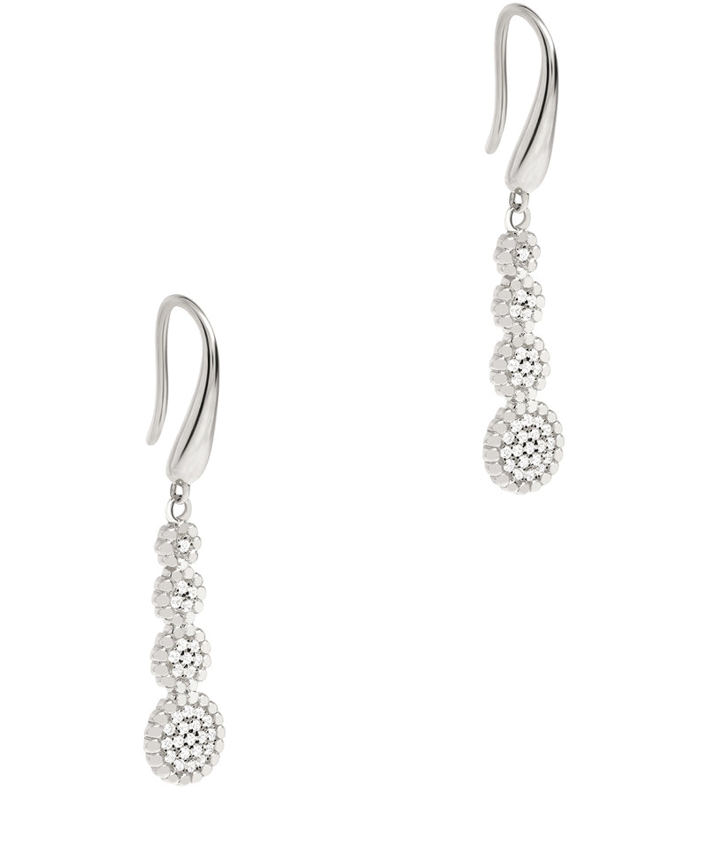Gift Packaged 'Vezzana' 925 Silver Tiered Cubic Zirconia Earrings