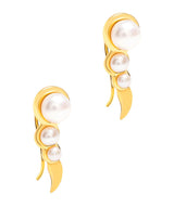 Gift Packaged 'Miletto' 18ct Yellow Gold Plated 925 Silver & Freshwater Pearl Earrings