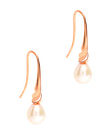Gift Packaged 'Libration' 18ct Rose Gold Plated 925 Silver & Freshwater Pearl Drop Earrings