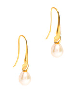 Gift Packaged 'Libration' 18ct Yellow Gold Plated 925 Silver & Freshwater Pearl Drop Earrings