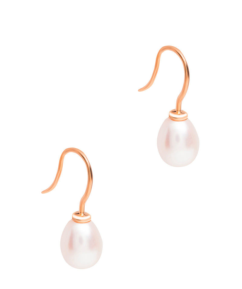 Gift Packaged 'Cadiz' 18ct Rose Gold Plated 925 Silver & Freshwater Pearl Drop Earrings