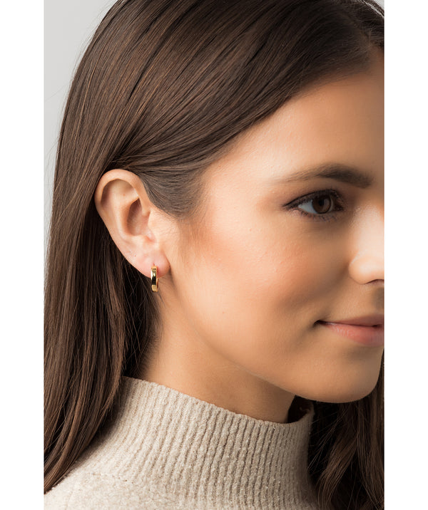 Gift Packaged 'Alura' 18ct Yellow Gold Plated 925 Silver Minimalist Hoop Earrings
