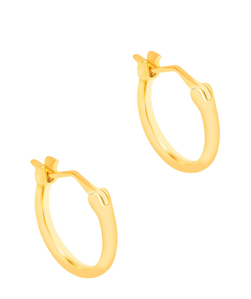 Gift Packaged 'Noir' 18ct Yellow Gold Plated 925 Silver Hoop Earrings