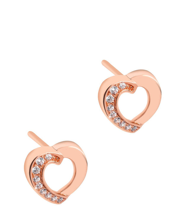 Gift Packaged 'Viviane' 18ct Rose Gold Plated 925 Silver Heart Earrings