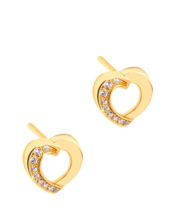 Gift Packaged 'Viviane' 18ct Yellow Gold Plated 925 Silver Heart Earrings