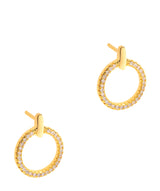 Gift Packaged 'Hervey' 18ct Yellow Gold Plated 925 Silver & Cubic Zirconia Earrings