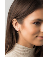 Gift Packaged 'Hervey' 18ct Yellow Gold Plated 925 Silver & Cubic Zirconia Earrings