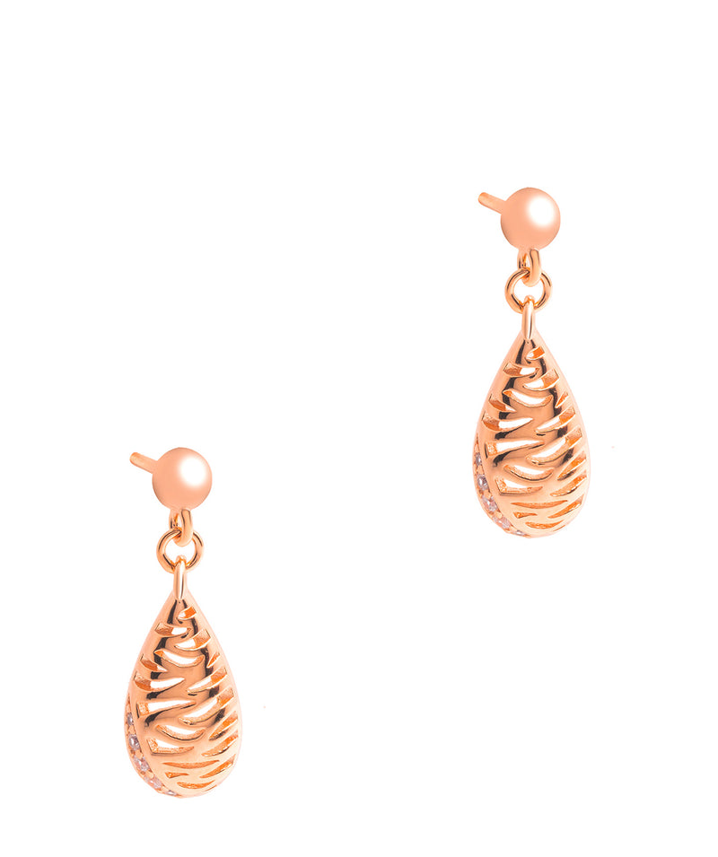Gift Packaged 'Carrington' 18ct Rose Gold Plated 925 Silver & Cubic Zirconia Drop Earrings