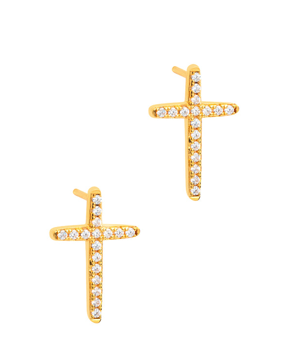 Gift Packaged 'Strand' 18ct Yellow Gold Plated 925 Silver & Cubic Zirconia Earrings