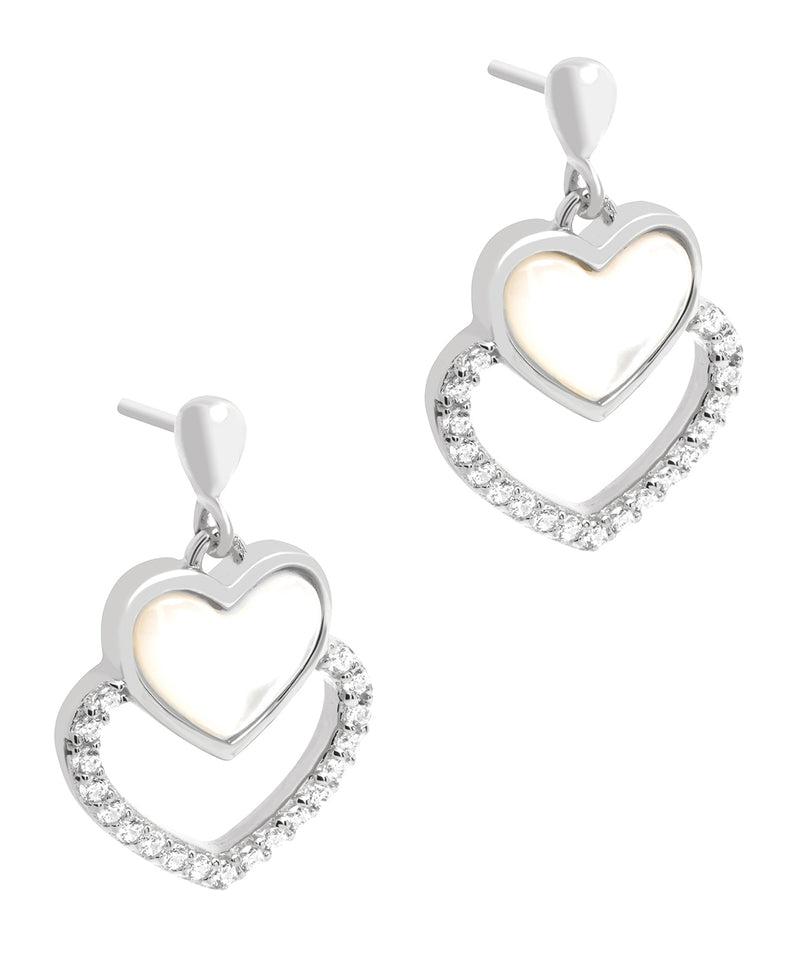 Gift Packaged 'Galli' 925 Silver & Shell Pearl Heart Earrings