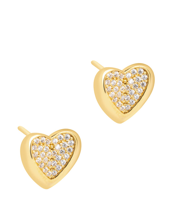 'Nadia' Yellow Gold Plated Sterling Silver Heart Earrings Pure Luxuries London