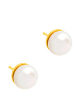 Gift Packaged 'Oberly' 18ct Yellow Gold Plated 925 Silver & Freshwater Pearl Stud Earrings