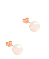 Gift Packaged 'Kinga' 18ct Rose Gold Plated 925 Silver & Freshwater Pearl Stud Earrings