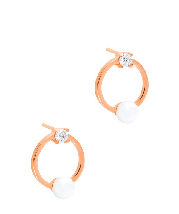 Gift Packaged 'Karson' 18ct Rose Gold Plated 925 Silver & Freshwater Pearl Earrings