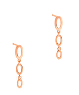 Gift Packaged 'Pedroni' 18ct Rose Gold Plated 925 Silver Link Drop Earrings