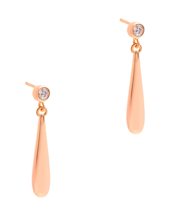 Gift Packaged 'Risch' 18ct Rose Gold Plated 925 Silver and Cubic Zirconia Drop Earrings