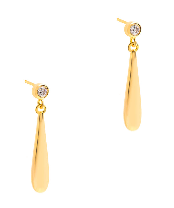 Gift Packaged 'Risch' 18ct Yellow Gold Plated 925 Silver and Cubic Zirconia Drop Earrings