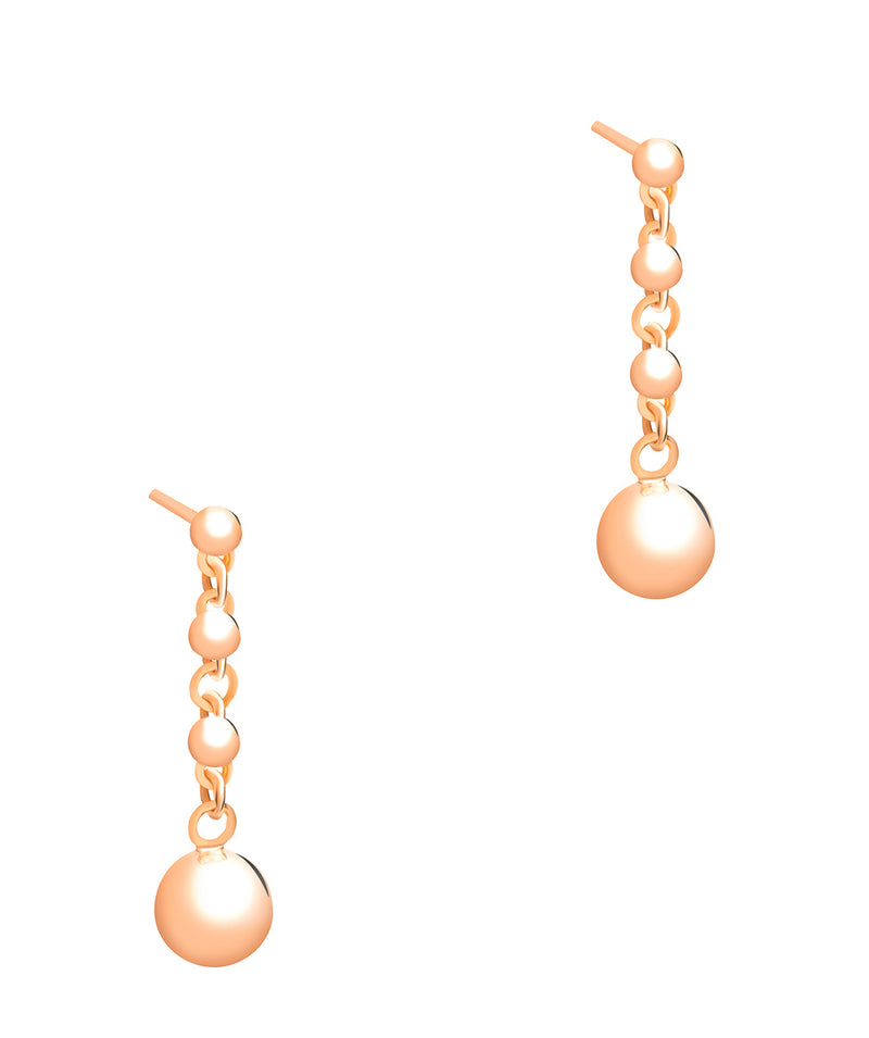 Gift Packaged 'Ottinger' 18ct Rose Gold Plated 925 Silver Ball & Chain Drop Earrings