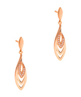 Gift Packaged 'Perry' 18ct Rose Gold Plated 925 Silver & Cubic Zirconia Earrings