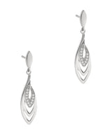 Gift Packaged 'Perry' 925 Silver & Cubic Zirconia Drop Earrings